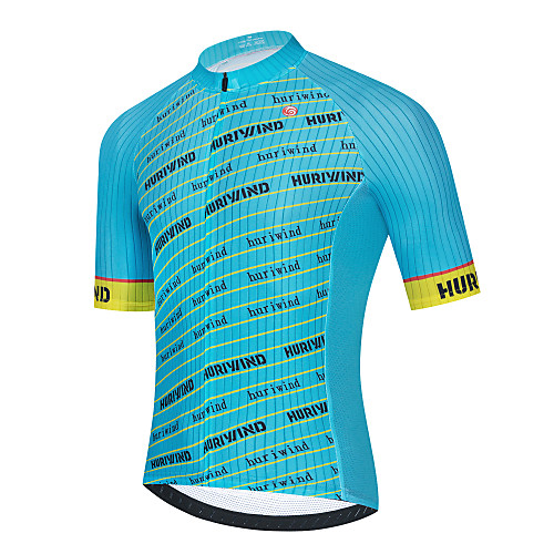 

21Grams Men's Short Sleeve Cycling Jersey Blue Stripes Bike Jersey Top Mountain Bike MTB Road Bike Cycling Breathable Quick Dry Sports Clothing Apparel / Stretchy / Athletic