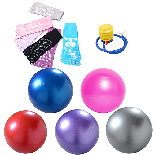 

85cm Exercise Ball / Yoga Ball Professional Thick PVC(PolyVinyl Chloride) Support 150 kg With Quick Guide Foot Pump Balance Training for Yoga Pilates Workout