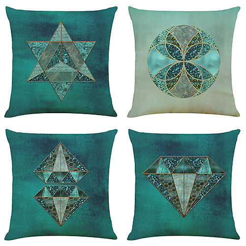 

Cushion Cover 4PC Linen Soft Decorative Square Throw Pillow Cover Cushion Case Pillowcase for Sofa Bedroom 45 x 45 cm (18 x 18 Inch) Superior Quality Mashine Washable