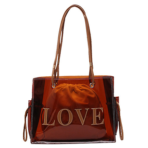 

Women's Bags PU Leather Polyester Top Handle Bag Pattern / Print Zipper Plain Daily Going out Laser Jelly Bags 2021 Handbags Red Brown