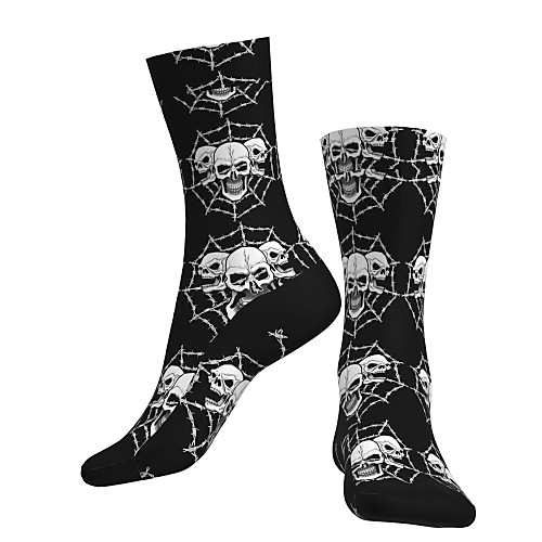 

Crew Socks Compression Socks Calf Socks Athletic Sports Socks Cycling Socks Women's Men's Bike / Cycling Lightweight Breathable Anatomic Design 1 Pair Graphic Skull Cotton Black S M L / Stretchy