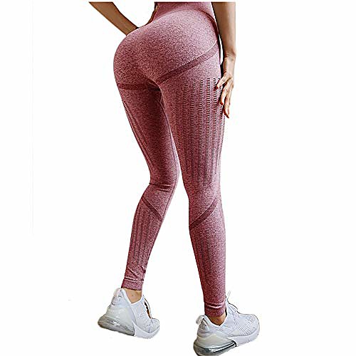

yoga pants for women active seamless leggings workoutpants compression pants squat proof workout tight (p-s) pink