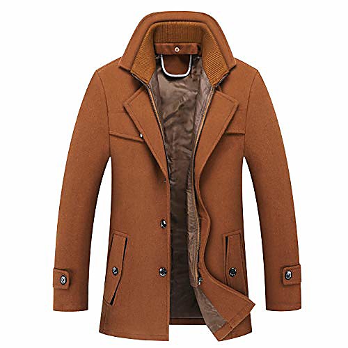 

men's classical casual style turndown collar warm coat