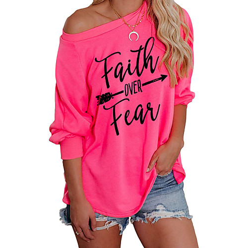 

Women's Pullover Sweatshirt Graphic Text Letter Basic Casual Hoodies Sweatshirts Loose Black Blue Red