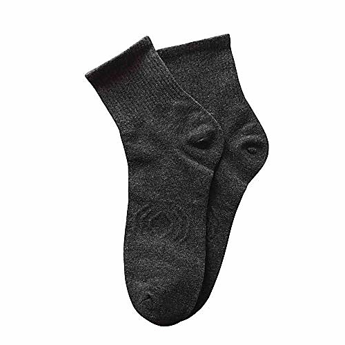

men's mid-crew socks seamless soft breathable running athletic non slip sports 6 pack gray for sock size 10-13