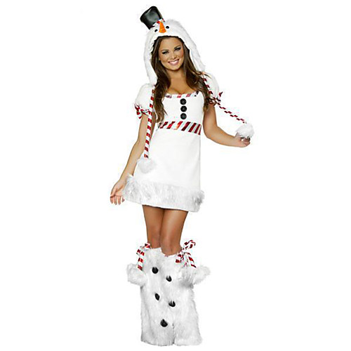 

Santa Suit Costume Adults' Women's Christmas Christmas Festival Christmas Halloween Festival / Holiday Polyester Velour White Women's Easy Carnival Costumes Solid Color / Dress / Headwear