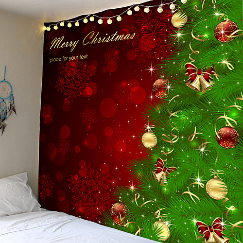 

Christmas Day Party Wall Tapestry Art Deco Blanket Curtain Picnic Table Cloth Hanging Home Bedroom Living Room Dormitory Decoration Christmas Tree Ball