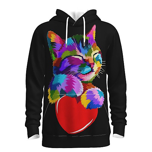 

Men's Pullover Hoodie Sweatshirt Animal Patterned Graphic 3D Front Pocket Daily 3D Print 3D Print Casual Hoodies Sweatshirts Rainbow