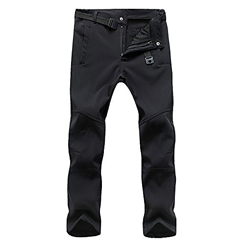 

mens outdoor waterproof fleece climbing hiking skate cargo pants slim fit black