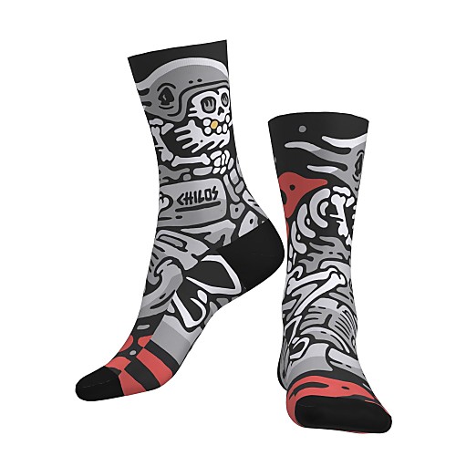 

Crew Socks Compression Socks Calf Socks Athletic Sports Socks Cycling Socks Women's Men's Bike / Cycling Lightweight Breathable Anatomic Design 1 Pair Graphic Skull Cotton Grey S M L / Stretchy