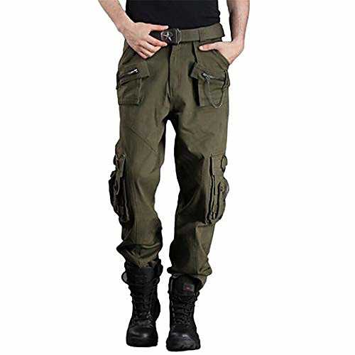 

millitary style men army tactical camo trouser multi pocket zipper cargo pants us combat camouflage jogger army green 38