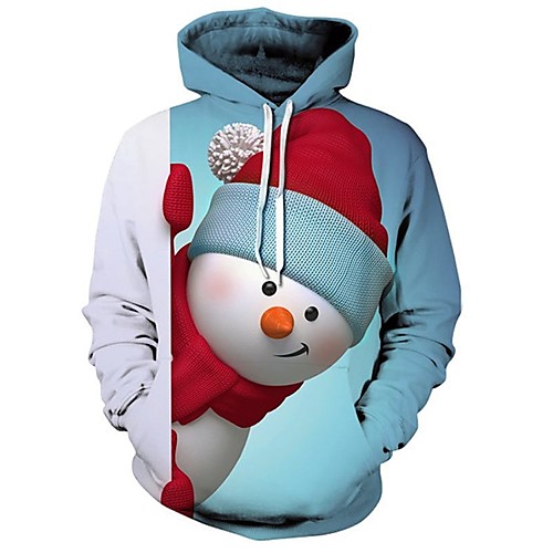 

Men's Pullover Hoodie Sweatshirt Graphic 3D Ugly Christmas Hooded Christmas 3D Print Casual Christmas Hoodies Sweatshirts Long Sleeve Loose Blue / Animal