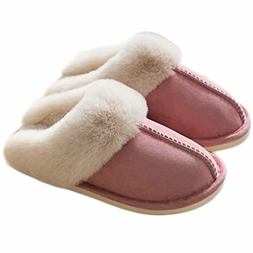 

Women's Slippers Fuzzy Slippers Round Toe Casual Sweet Home Daily Light Gray Dark Gray Pink / Winter