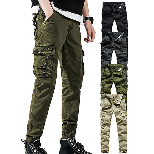 

Men's Hiking Pants Trousers Hiking Cargo Pants Tactical Pants Solid Color Outdoor Standard Fit Lightweight Breathable Ultra Light (UL) Stretchy Cotton Pants / Trousers Bottoms Dark Grey Black Khaki