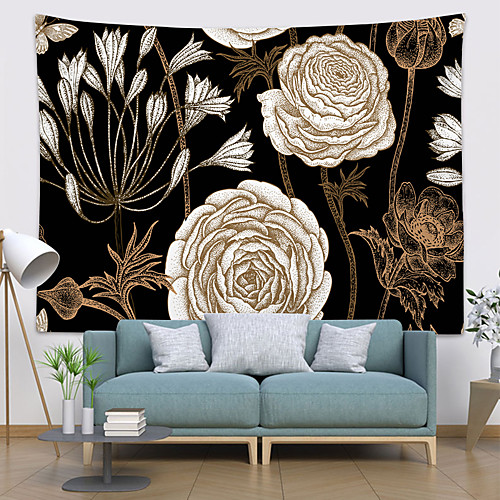 

Wall Tapestry Art Decor Blanket Curtain Hanging Home Bedroom Living Room Decoration Polyester Plant Flower Floral Blooming