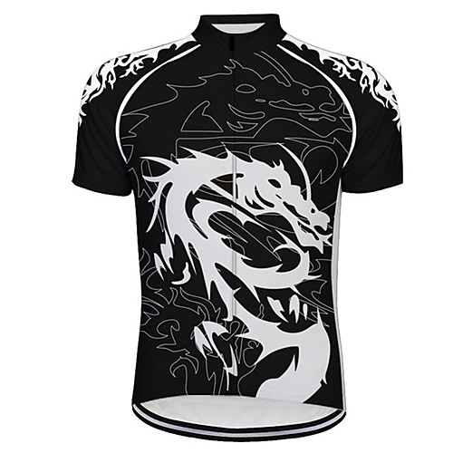 

21Grams Men's Short Sleeve Cycling Jersey BlackWhite Bike Jersey Top Mountain Bike MTB Road Bike Cycling UV Resistant Breathable Quick Dry Sports Clothing Apparel / Stretchy