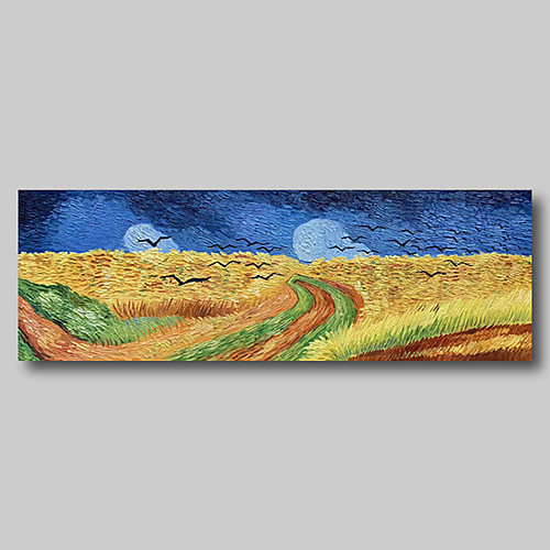 

Hand Painted Van Gogh Museum Quality Oil Painting - Abstract Landscape Wheat Field with Crows Modern Large Rolled Canvas