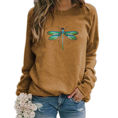 

Women's Pullover Sweatshirt Animal Patterned Graphic Daily Basic Casual Hoodies Sweatshirts Blue Red Khaki