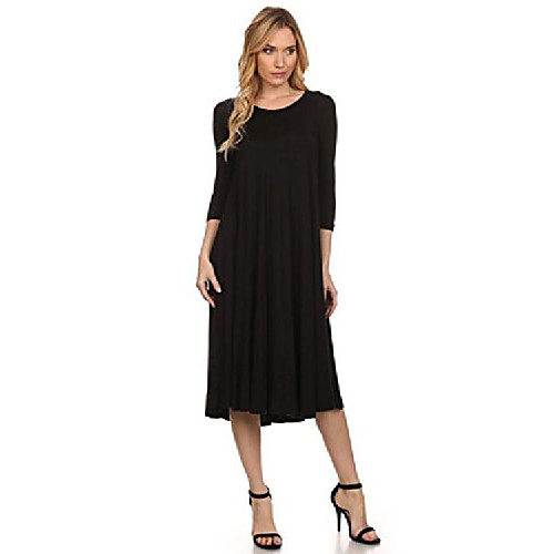

women's a-line midi dress (small, black)