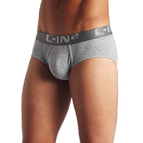 

men's core basic profile brief, grey heather, large