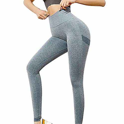 

seamless leggings for women butt lift yoga pants high waist compression pants gym tight running workout leggings(bk-m) blue