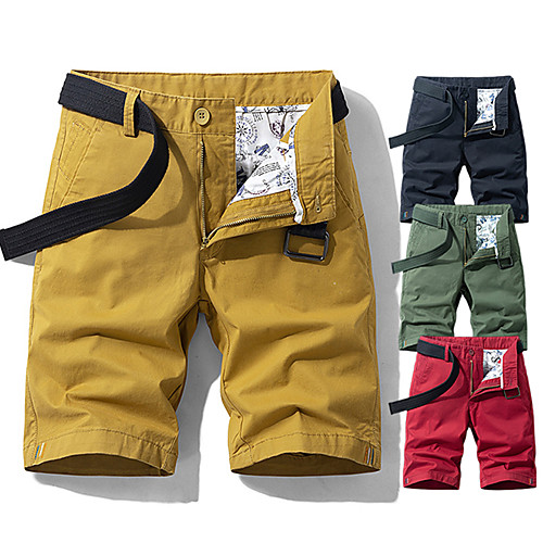 

Men's Hiking Shorts Hiking Cargo Shorts Solid Color Summer Outdoor 10 Standard Fit Multi-Pockets Quick Dry Breathable Sweat wicking Cotton Shorts Bottoms Black Yellow Army Green Burgundy Camping
