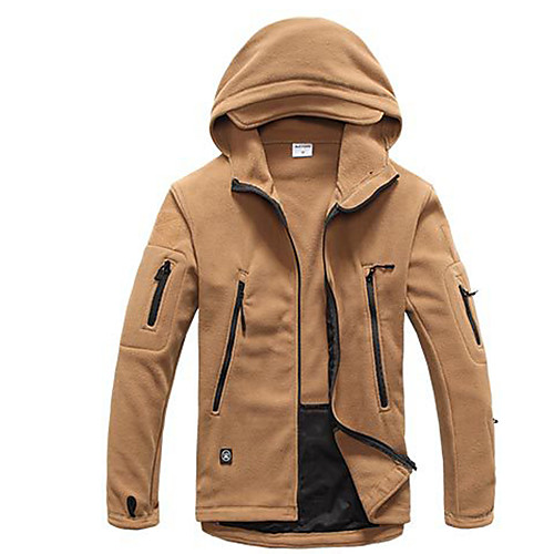

Men's Hunting Jacket Outdoor Thermal Warm Waterproof Windproof Fleece Lining Fall Winter Spring Camo Coat Top Fleece Polyester Camping / Hiking Hunting Fishing Black Yellow Army Green