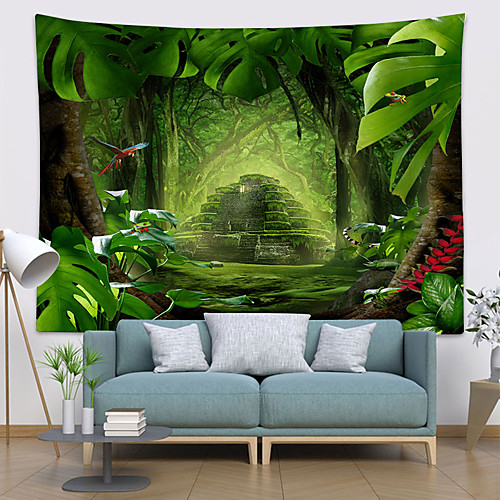 

Wall Tapestry Art Deco Blanket Curtain Picnic Table Cloth Hanging Home Bedroom Living Room Dormitory Decoration Polyester Fiber Rainforest Pyramid