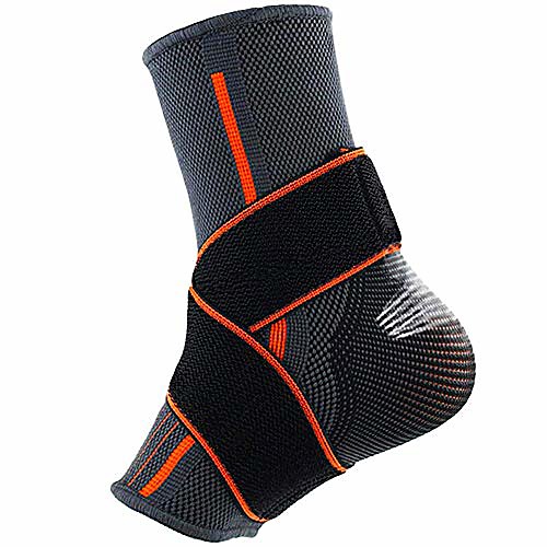 

beister 1 pack ankle brace compression support sleeve with adjustable elastic strap for women and men, sprain plantar fasciitis foot socks for injury recovery, joint pain, achilles tendon, heel spurs