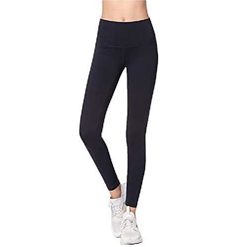 

yoga pants women flex fitness leggings high waist tummy control (navy, large)