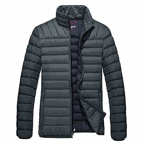 

men's lightweight windproof puffer down jacket warm coat green,xl