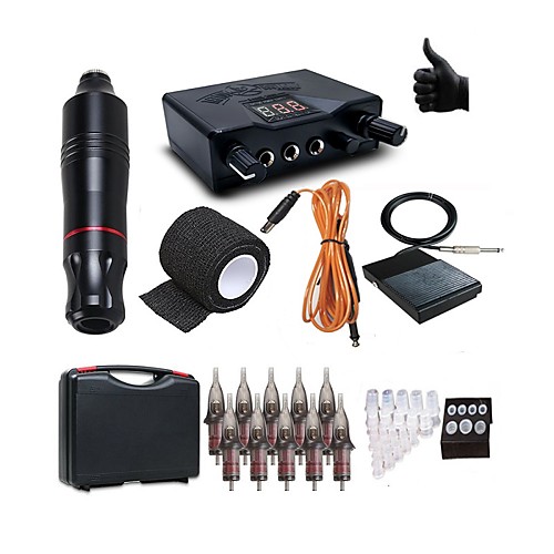 

Complete Tattoo Kit-1 Rotory King Kong Machine Gun 10 Needles Daul Digitar Power Supply