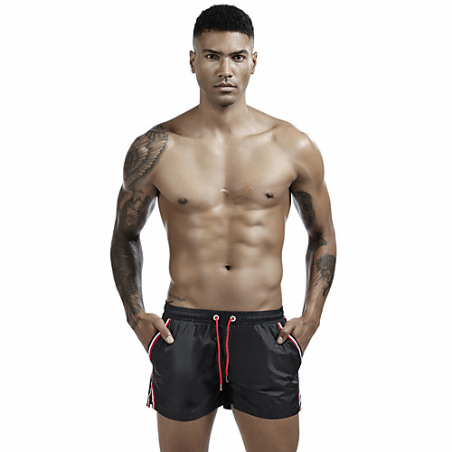 

Men's Bikini Bottom Swimsuit Drawstring Color Block White Black Blue Red Royal Blue Swimwear Bathing Suits
