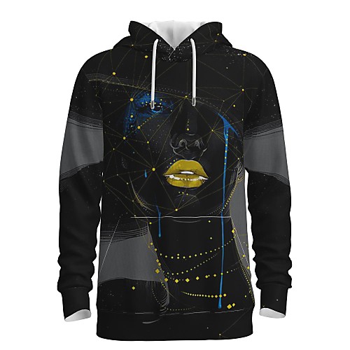 

Men's Pullover Hoodie Sweatshirt Print Graphic 3D Front Pocket Daily 3D Print 3D Print Casual Hoodies Sweatshirts Black