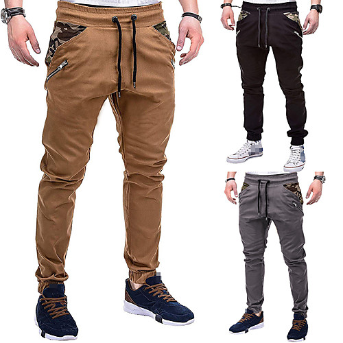 

Men's Sweatpants Joggers Jogger Pants Street Bottoms Winter Fitness Gym Workout Running Training Exercise Breathable Soft Sweat-wicking Sport Solid Colored Black Grey Khaki / Micro-elastic