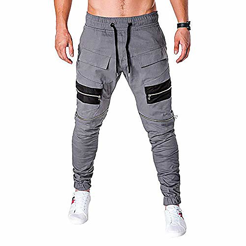 

men's workout jogger cargo pants - morwebveo fashion sweatpants athletic sport jogger pants trousers long pants for men grey