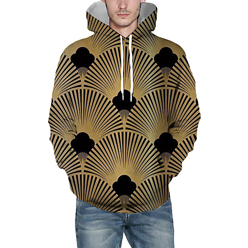 

Men's Pullover Hoodie Sweatshirt Graphic Abstract 3D Front Pocket Daily 3D Print 3D Print Casual Hoodies Sweatshirts Khaki