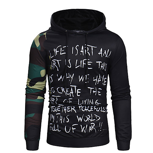 

Men's Pullover Hoodie Sweatshirt Graphic Text Letter Work Casual Hoodies Sweatshirts Black Red