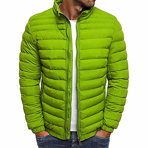 

men's quilted flight bomber jacket midweight winter windbreaker softshell casual outwear coat (green,xx-large)