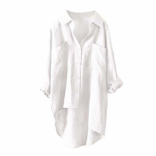 

womens v neck long sleeve blouse roll up cuffed sleeve casual button down shirt tops with pockets