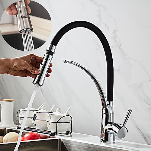 

Kitchen faucet - Single Handle One Hole Oil-rubbed Bronze / Nickel Brushed Pull-out / ­Pull-down Vessel / Brass