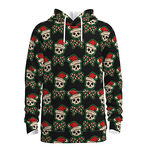 

Men's Pullover Hoodie Sweatshirt Print Graphic 3D Front Pocket Christmas Daily 3D Print 3D Print Christmas Hoodies Sweatshirts Green