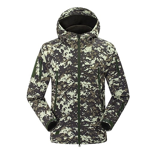 

Men's Hunting Jacket Outdoor Thermal Warm Waterproof Windproof Fleece Lining Fall Winter Spring Camo Coat Top Polyester Camping / Hiking Hunting Fishing Black Yellow Army Green / Quick Dry