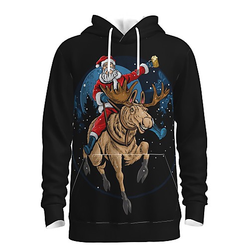 

Men's Pullover Hoodie Sweatshirt Print Graphic 3D Front Pocket Christmas Daily 3D Print 3D Print Christmas Hoodies Sweatshirts Black