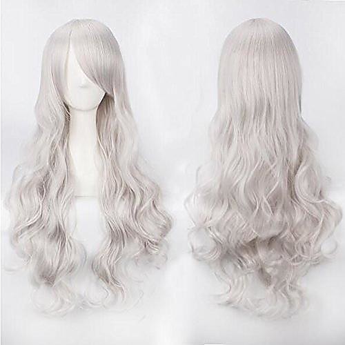 

womens curly lolita cosplay wigs costume wig halloween party wig (silver)