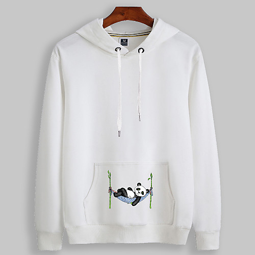 

Women's Pullover Hoodie Sweatshirt Cartoon Graphic Panda Front Pocket Daily Basic Casual Hoodies Sweatshirts White Red Yellow