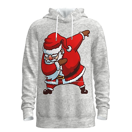

Men's Pullover Hoodie Sweatshirt Print Graphic 3D Front Pocket Christmas Daily 3D Print 3D Print Christmas Hoodies Sweatshirts Gray