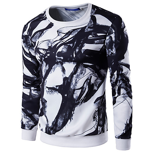 

Men's Pullover Sweatshirt Scenery Casual Streetwear Hoodies Sweatshirts White Red