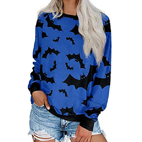 

woman's sweatshirt long sleeve loose slouchy pullover graphic pumpkin black cat bats halloween hoodies for women(h2 l)