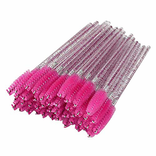 

50pcs crystal eyelash brush mascara wands spoolies kit for eye lashes eyebrow extension disposable makeup brushes set